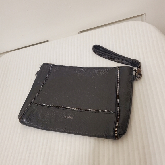 Botkier Black Pebble Grain Leather Clutch/Crossbody, Versatile - Picture 4 of 7